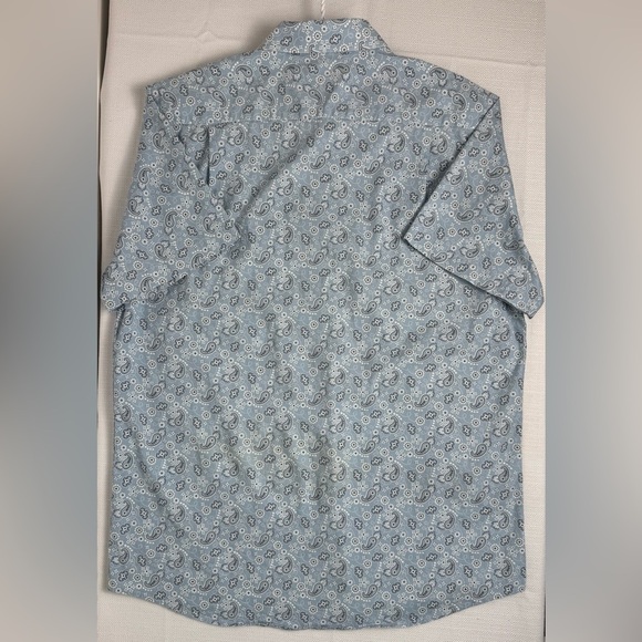 Southern Proper Men’s Paisley Shirt Casual Short Sleeve Button Down Blue Large - Picture 12 of 12